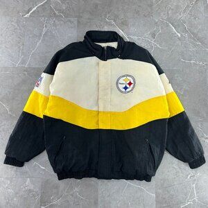 Vintage Pittsburgh Steelers Jacket Mens XL Apex One Full Zip Colorblock Football
